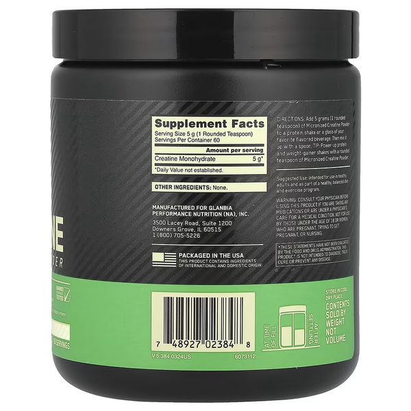 Optimum Nutrition Creatine Monohydrate 300g 02384 фото