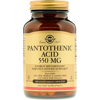 Solgar Pantothenic Acid 550 мг 100 капсул 60780 фото
