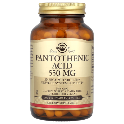 Solgar Pantothenic Acid 550 mg 100 капсул 60780 фото