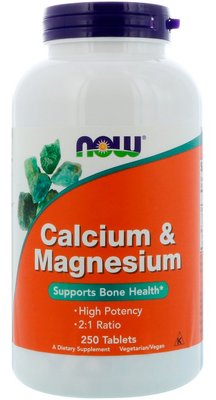 NOW Foods Calcium & Magnesium 250 таблеток 32077 фото