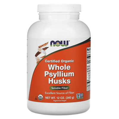 NOW Foods Certified Organic Whole Psyllium Husks 340g 05968 фото