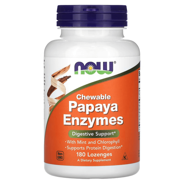 NOW Foods Papaya Enzyme Chewable 180 Lozenges 29706 фото