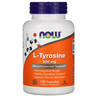 Now Foods L-Tyrosine 500 мг 120 капсул 40945 фото