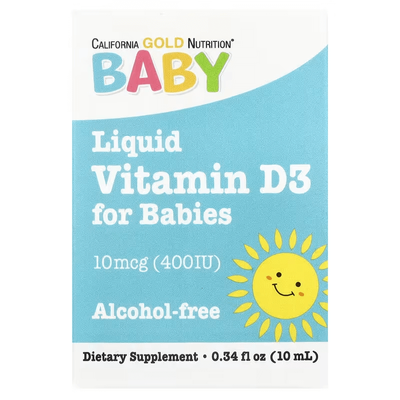 California Gold Nutrition Baby Vitamin D3 Liquid 400 IU 10 мл 43730 фото