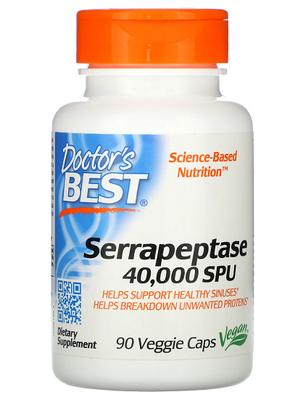 Doctor's Best Serrapeptase 40000 spu 90 капсул 38217 фото