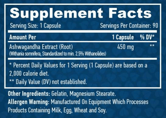 Haya Labs Ashwagandha 450 mg 90 капсул 26596 фото