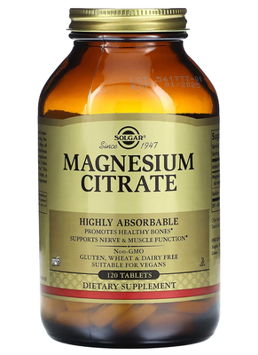 Solgar Magnesium Citrate 120 таблеток 93275 фото