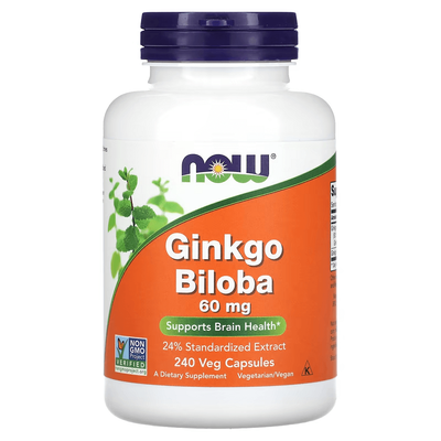 NOW Foods Ginkgo Biloba 60 mg 240 капсул 47035 фото