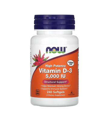 Now Foods Vitamin D3 5000 IU 240 капсул 13075 фото