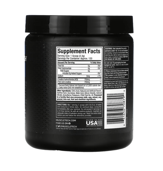 MuscleTech Creactor Creatine HCL 270g Fruit Punch 71030 фото