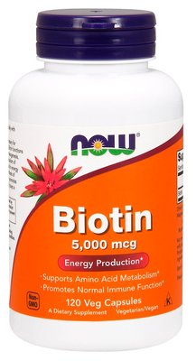NOW Foods Biotin 5000 mcg 120 капсул 14080 фото