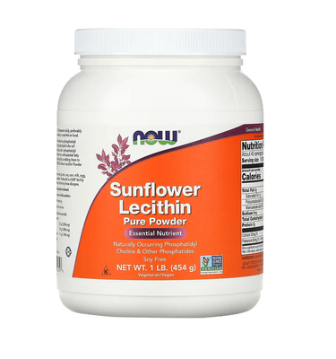 NOW Foods Sunflower Lecithin Pure Powder 454g 27345 фото