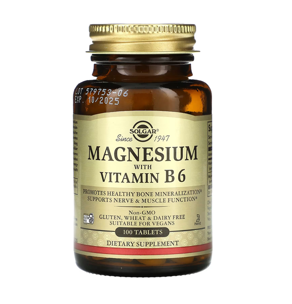 Solgar Magnesium with Vitamin B6 100 таблеток 4081 фото