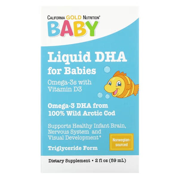 California Gold Nutrition Baby's DHA Omega-3s with Vitamin D3 and EPA 59 мл 00871 фото
