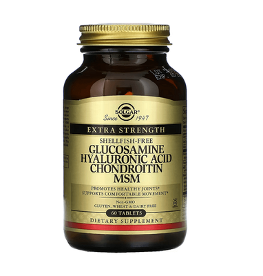 Solgar Glucosamine Hyaluronic Acid Chondroitin MSM 60 таблеток 78430 фото