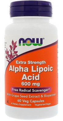 NOW Alpha Lipoic Acid 600 mg 60 капсул 35060 фото