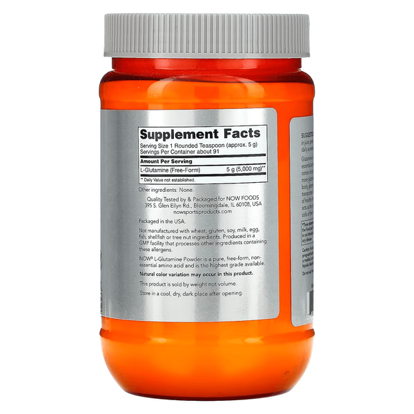 NOW Foods Sports L-Glutamine Powder 454g 00221 фото