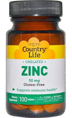 Country Life Zinc 50 мг 100 таблеток 23024 фото