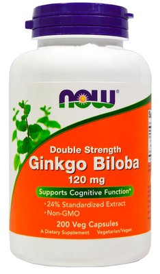 NOW Foods Ginkgo Biloba 120 мг 200 капсул 30247 фото